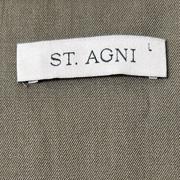 St. Agni Wool Kelp Green Blazer Layered  Cropped Size L - Picture 5 of 6